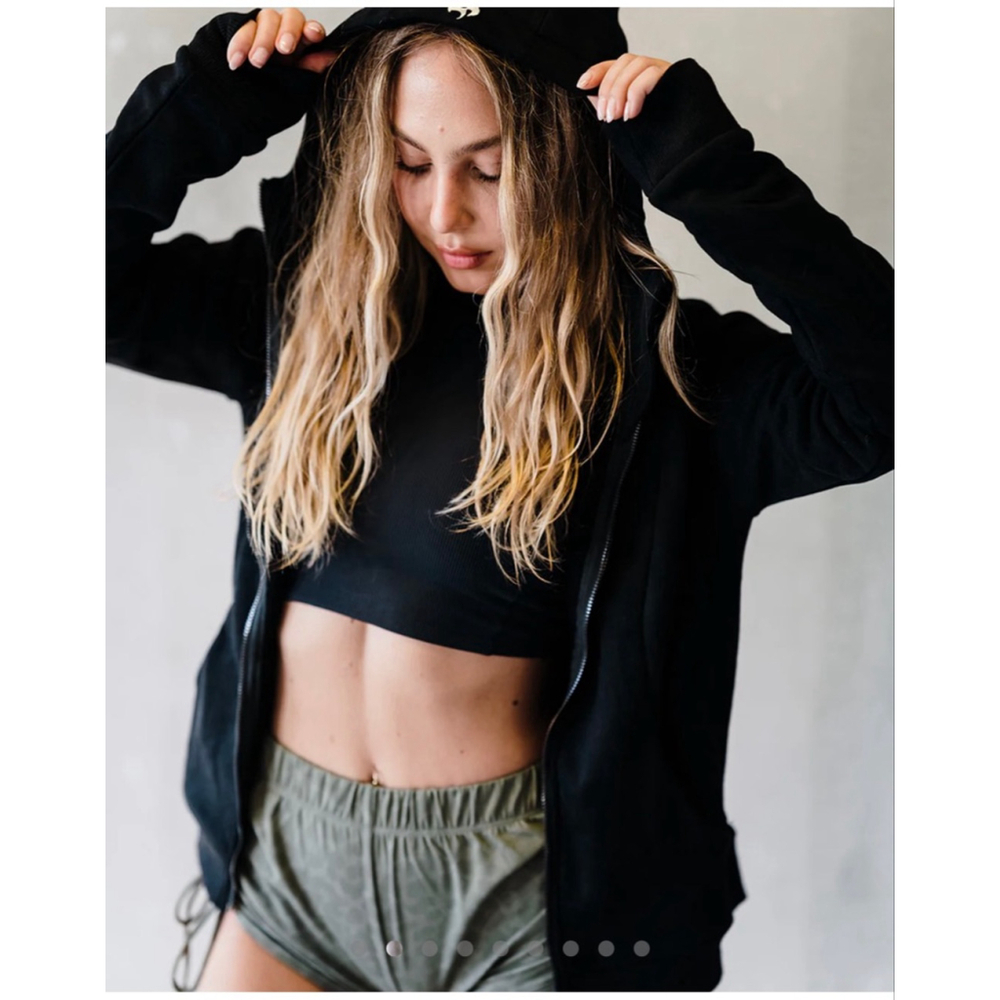 Women's Werk Black Zip Up Hoodie M